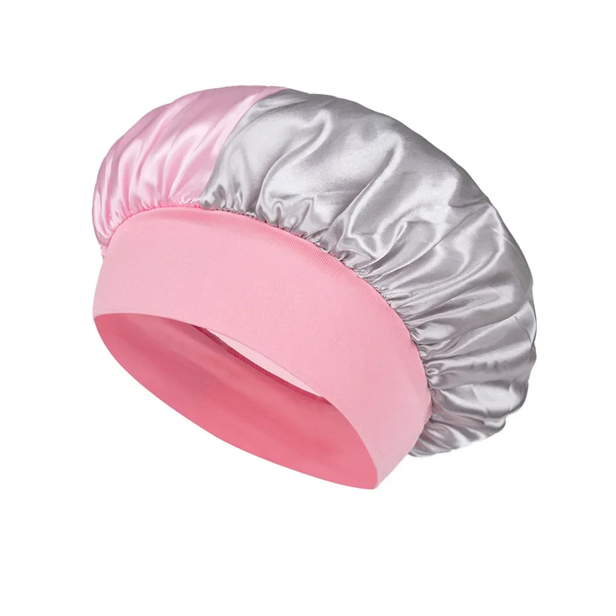 New Large Satin Bonnet Silk Night Sleeping Cap with Head Tie Band Bonnet Edge Wrap for Women Curly Braid Hair