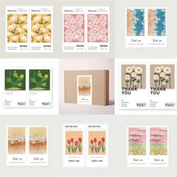 50PCS 5x10cm Rectangle Self-adhesive Thank You Sticker For Small Business Gift Box Seal Label Greeting Package Wholesale Supply