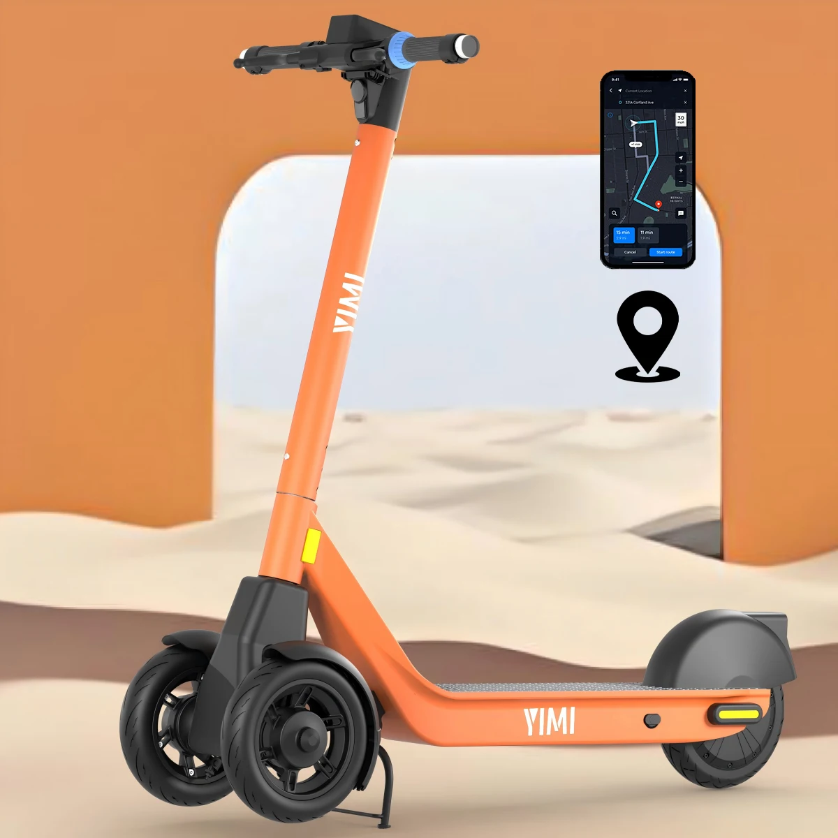 

Электросамокат Airo с Bluetooth, GPS-трекером и функцией общего использования/аренды, большой объем
