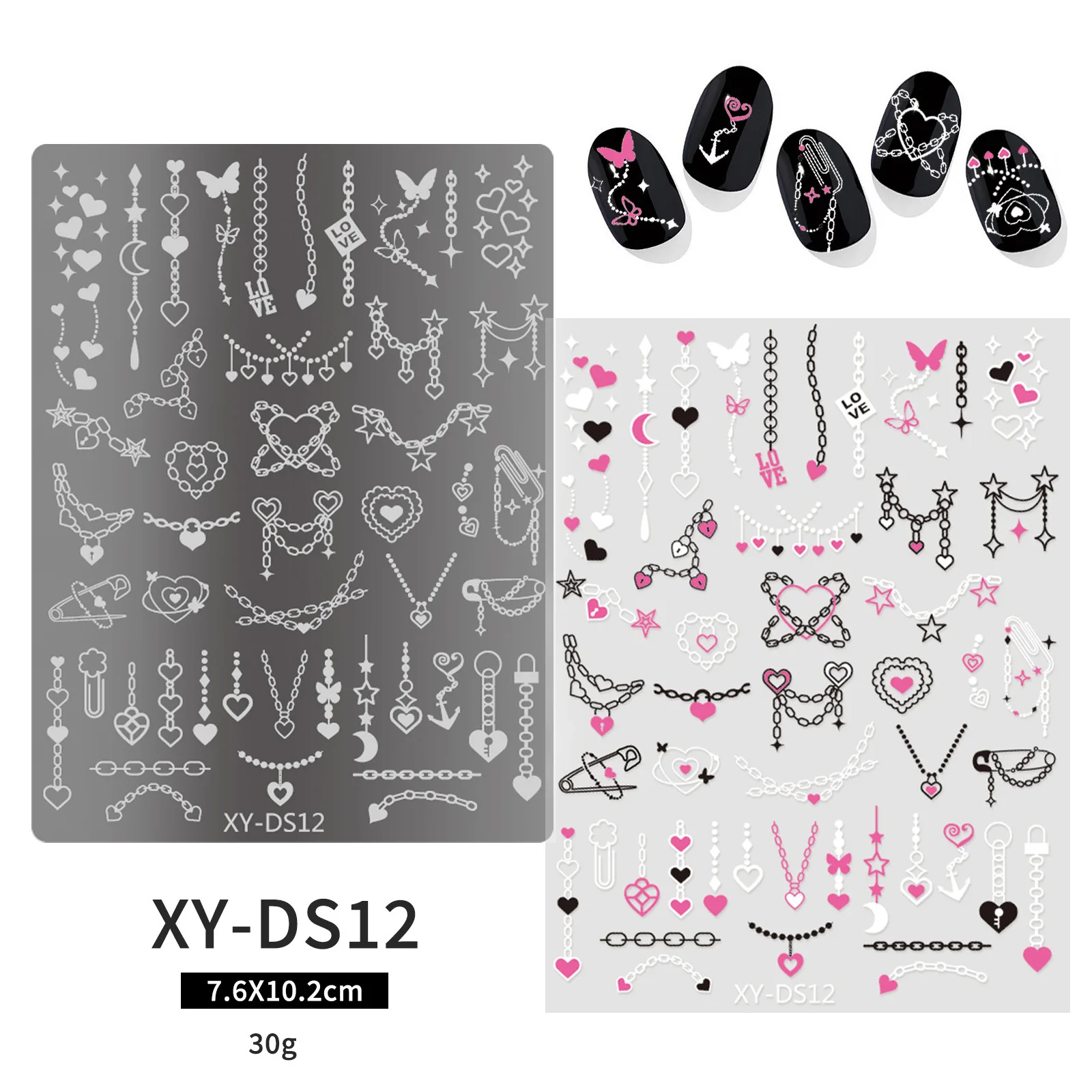 Description Picture 6 of itemChristmas Nail Stamping Plates Cat Rose Pattern Halloween Valentine's Day Nail Art Image Plates Nail Printing Stencil Templates