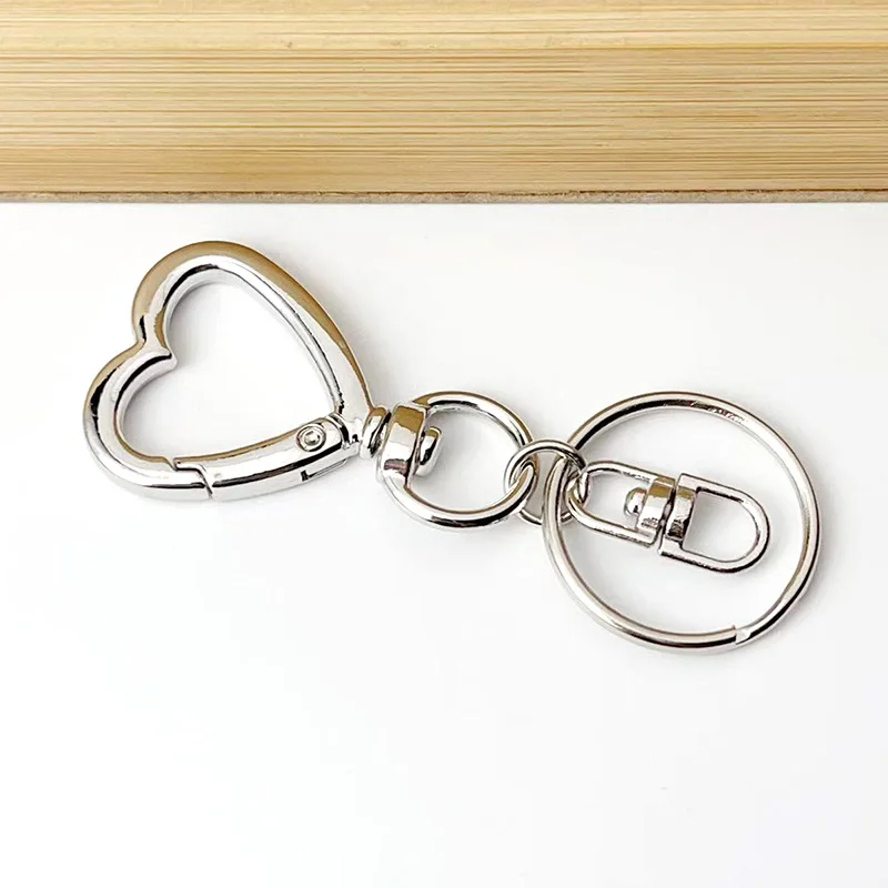 6-12Pcs Metall Herzförmigen Verschluss Zink-legierung Liebe Schlüsselbund Haken Schnalle Auswurf Schnalle DIY Tasche Spielzeug anhänger Anschluss Zubehör – Detail 12