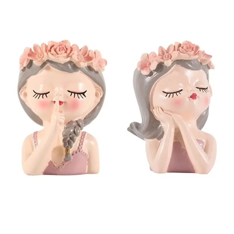 

Набор из 2-х маленьких ваз-горшков для суккулентов и кактусов, 4 дюйма, с дренажным отверстием, для дома, в стиле 2025 года, уникальный дизайн, милые цветочные вазы-феи