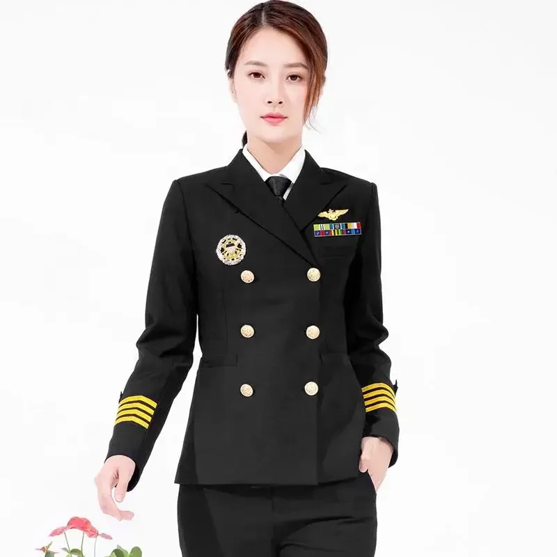 高級クルーズオフィサーコマンダー海軍制服女性ジャケットスーツ管理者安全作業服警備員の制服