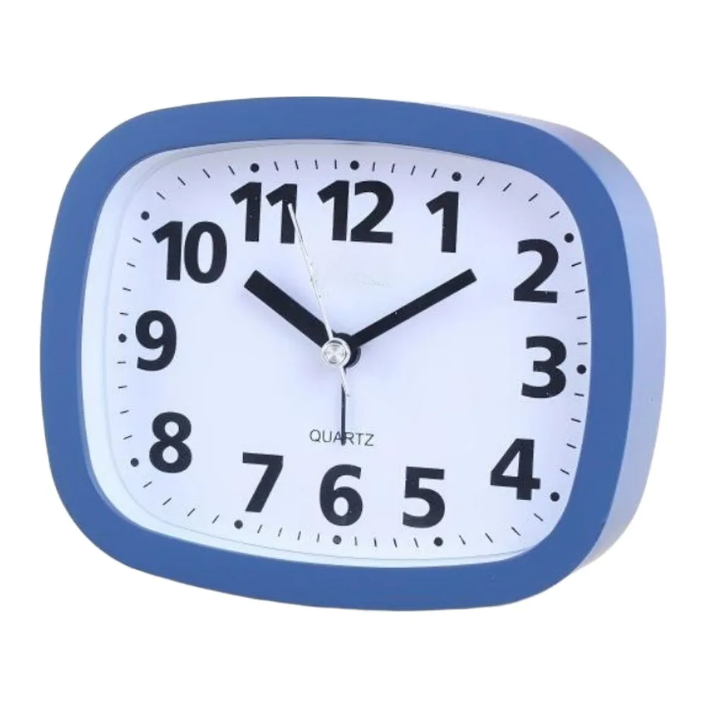 Oval Desk Clock Small Alarm Clock For Waking Up Early Loud Beeping Sound Jumping Seconds Movement Sleek Simple Aesthetic