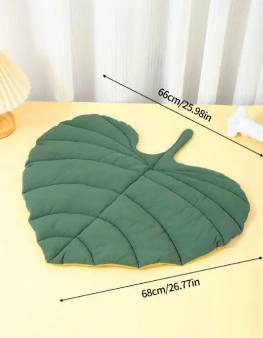 Cat Bed Mats Soft Cotton Leaf Shaped Kitten Cat Puppy Dog Bed Mat Sleep Blanket Home Pets Double Sided Pad Floor Rugs Washable