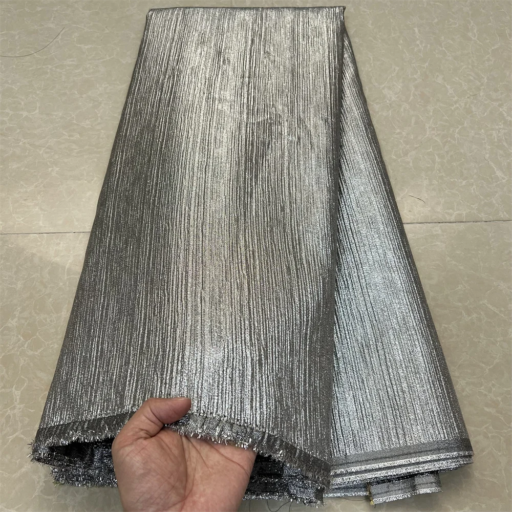 2025 جودة عالية الأفريقي النيجيري تول أقمشة الدانتيل ، الأورجانزا التطريز جبر ثوب حفلة فستان بروكيد الجاكار 5 ياردة YXZ171