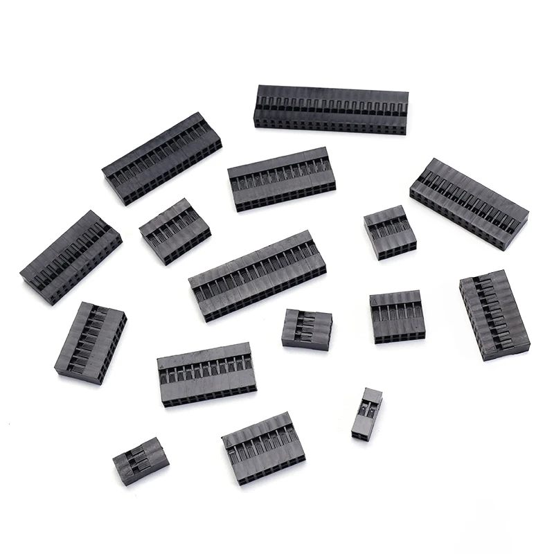 20pcs 2.54mm Dupont Connector Shell Plug Jumper Wire Cable Pin Header  2x 2/3/4/5/6/7/8/9/10/13/15/16/20Pin