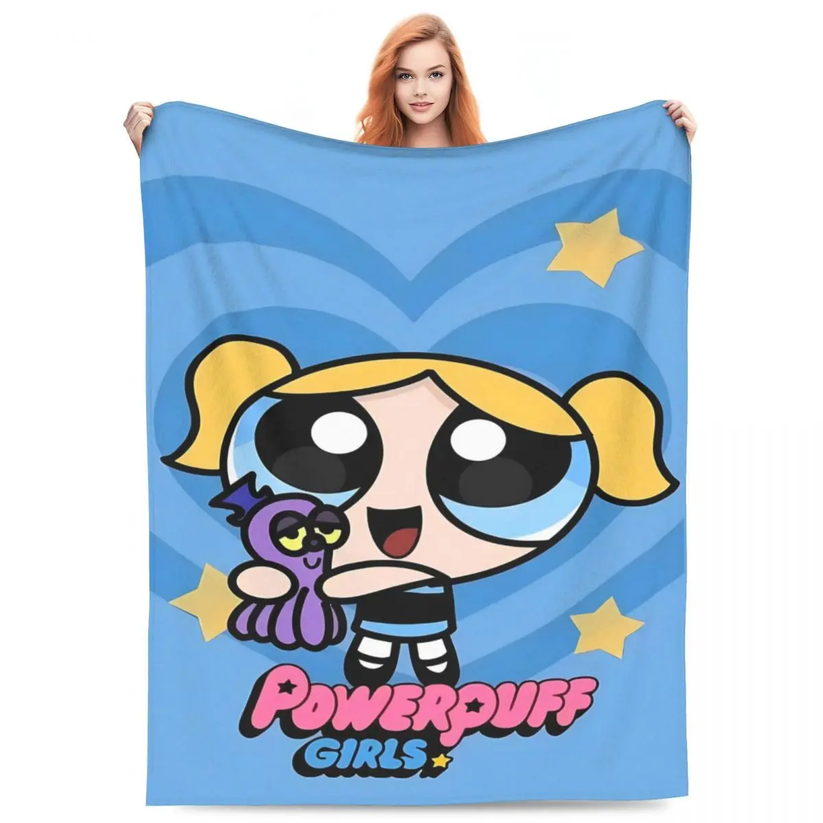 The Powerpuff Girls Warm Blankets Airplane Travel Plush Throw Blanket Street Trend Home Decor Flannel Bedspread Sofa Bed Cover