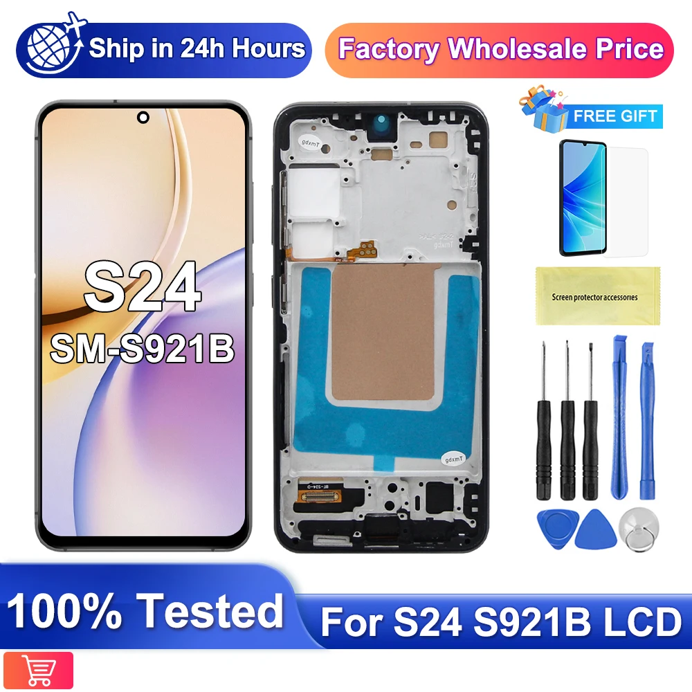 tft-pour-samsung-galaxy-s24-5g-lcd-ecran-tactile-numeriseur-pieces-de-rechange-pour-samsung-s24-4g-sm-s921b-s921u-avec-cadre