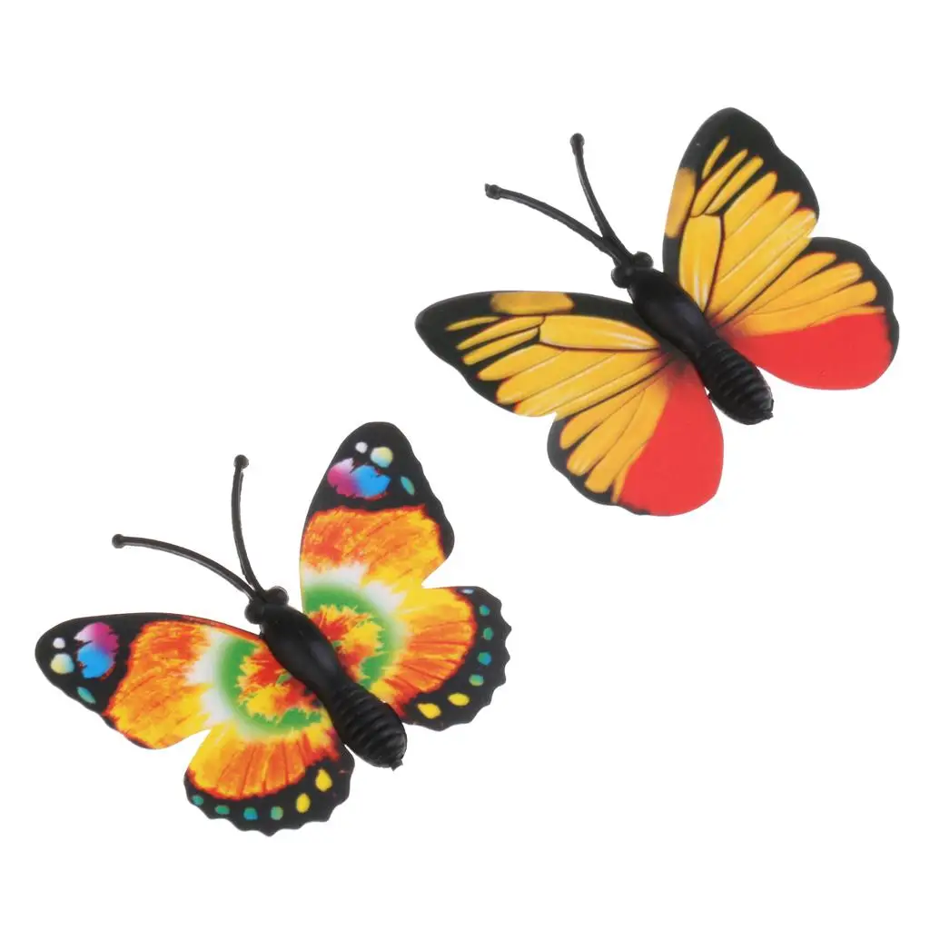 MagiDeal 12Pcs/Pack Simulation Plastic Butterfly Figures Animal Model for Garden Park Decor Kids Toy Gift Telling Story Props