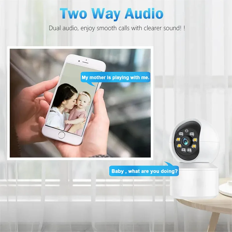 Wifi Security Camera 360 5MP Video Eye Webcam HD Night Vision 2 Way Audio Baby Monitor Wireless Indoor Surveillance Camera Ptz
