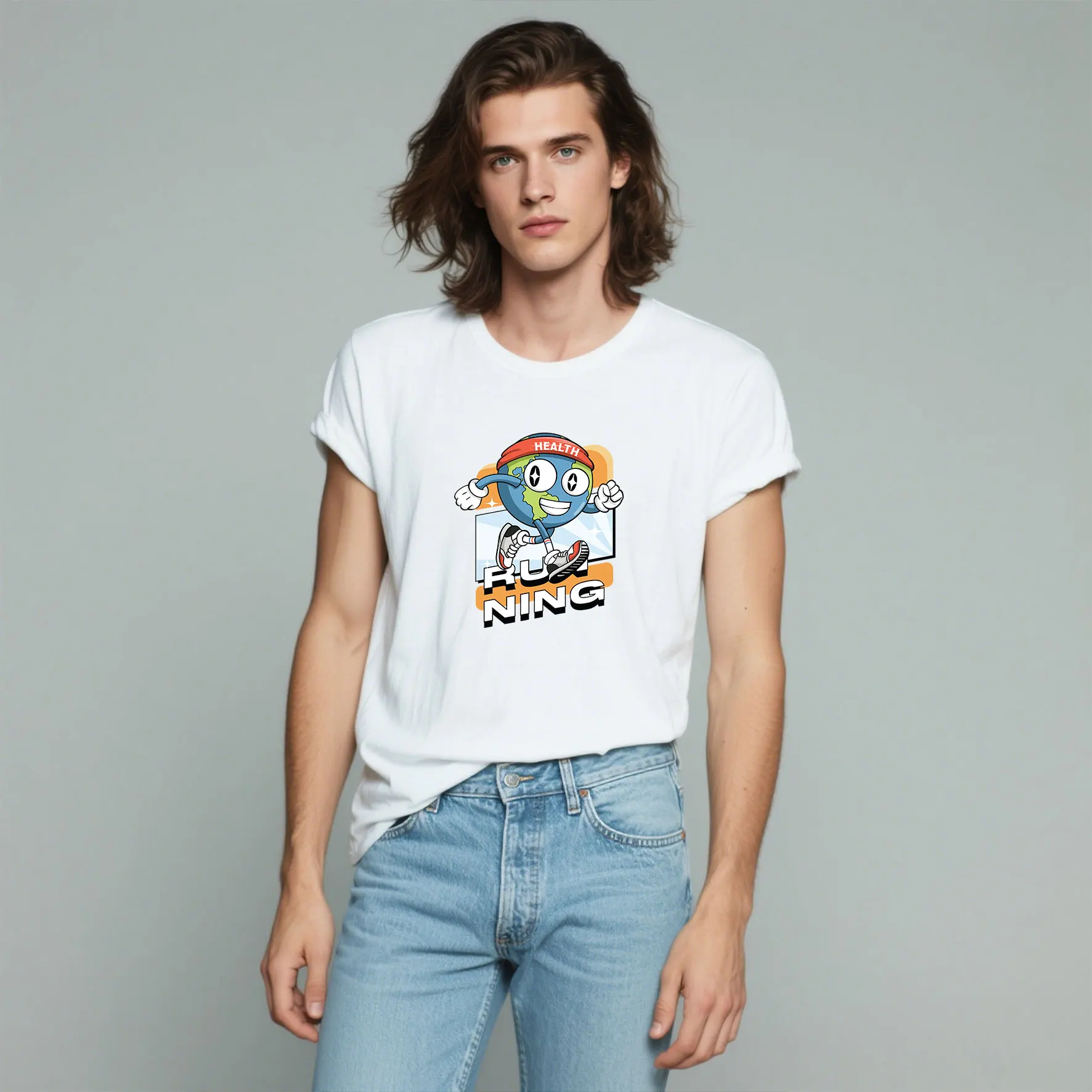 Avocado treadmill exercise art Humorous fitness slogan illustration iron on patches for clothes Quick - drying Heat Transfer