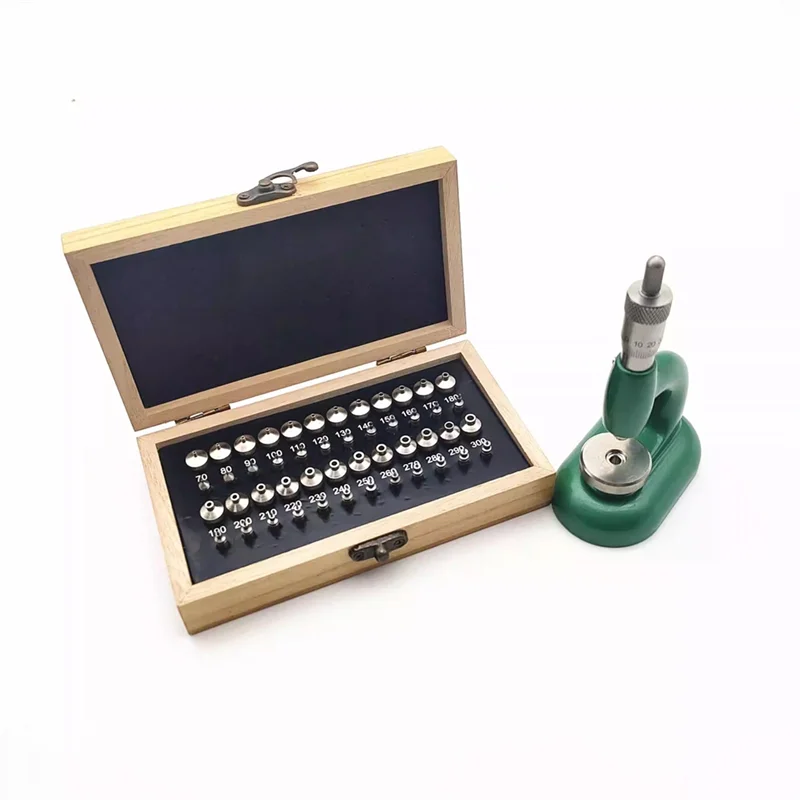 ABMH-Juego de prensa de reloj, aleación de aluminio verde con 48 Uds. De troqueles con tornillo micrométrico, Kit de herramientas de reparación de relojes de 4Mm y 4Mm