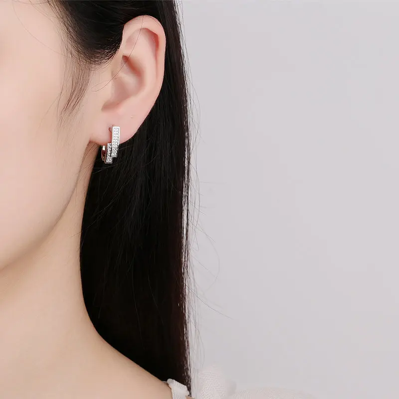 925 Sterling Silver Zirconia Small Hoop Earring For Girls Child Wome Beautiful Aros Huggies Earring Jewelry