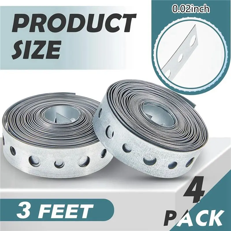 WHOLESALE LOT 12 Pcs Galvanized Hanger Strap Metal Strapping With Holes Pipe Hanger For Pipe Supports Hanging, 10 Ft