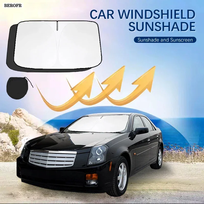 Car Windshield Sun Shade Covers Front Window Sunscreen UV Parasol For Cadillac CTS Summer Car Accessories