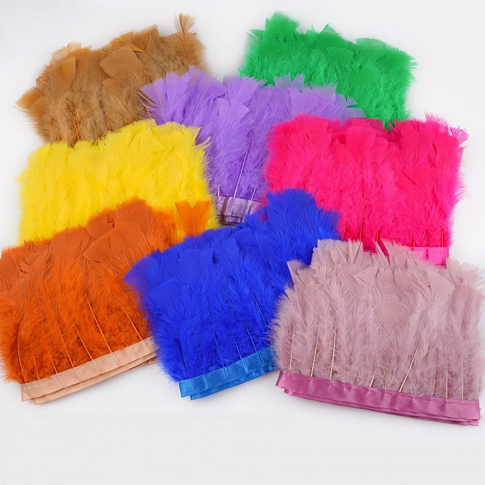 Wholesale 1/5/10M Turkey Marabou Feather Trim 12-16CM Fluffy Fringe Ribbon DIY Costume Dress Wedding Party Supplies