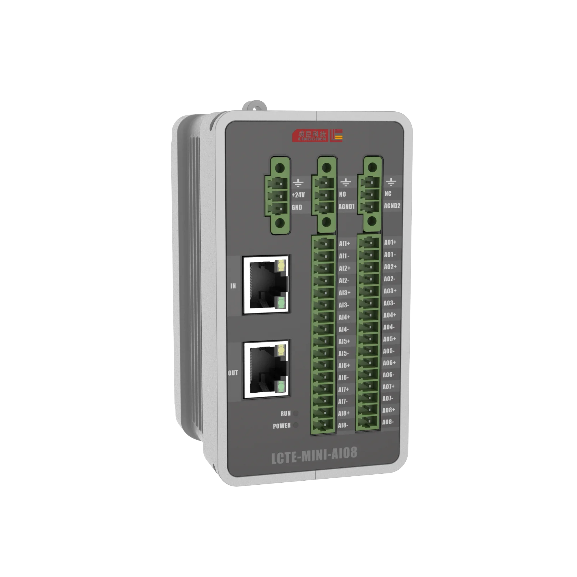 LCTE-MINI-AIO8 EtherCAT 8-Channel Analog Input Output Mini Remote IO Module