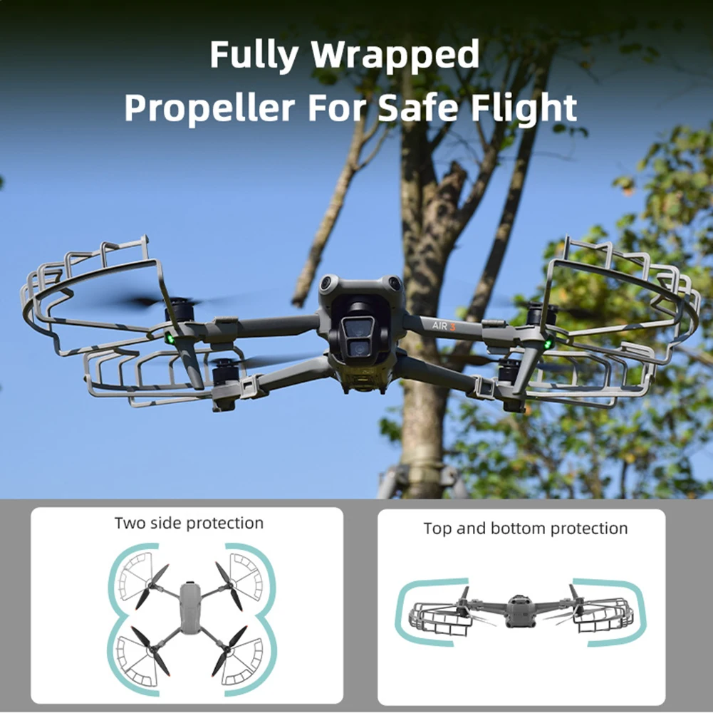 Quick-Release Propeller Guards Removable Propellers Protector Ring Lightweight Propellers Drone Compatible for DJI AIR 3 Drone