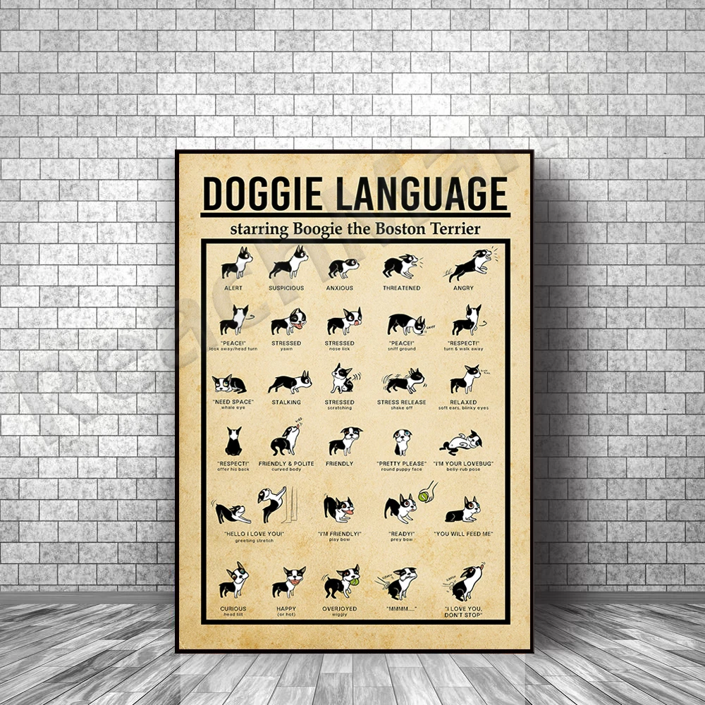 Dog knowledge posters, dog lovers posters wall home decoration prints