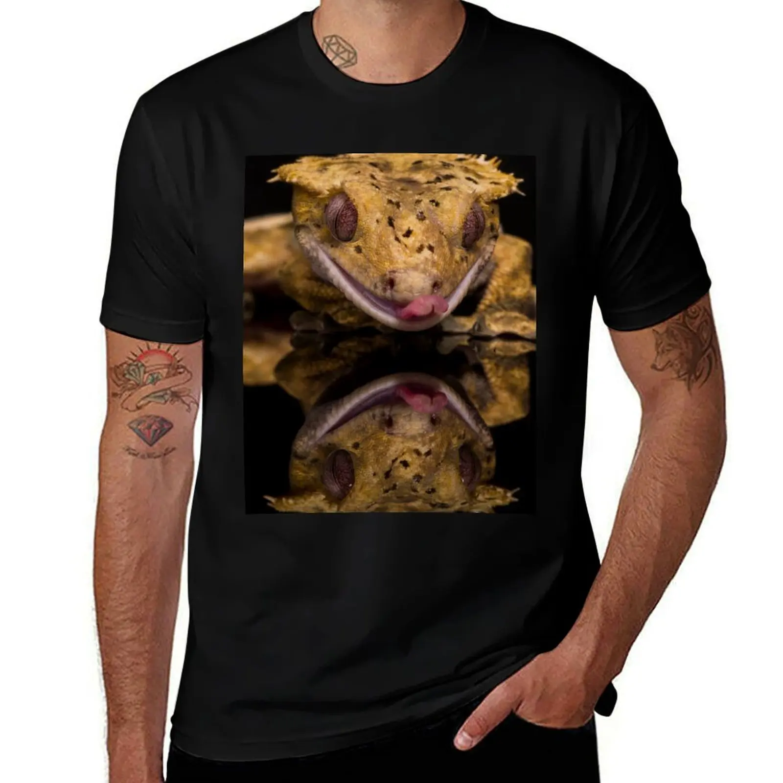 New Caledonian Crested Gecko T-Shirt Daily Work Short Sleeve Top