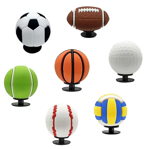 2-7pcs 3D Sports Balls Shoe Charms For Sandals,Shoe Decoration Accessories Shoe Pins Great Gift For Men Wom