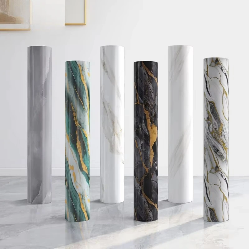 Waterproof PVC 3D Marble Wallpapers Wall Coating Modern Wall Paper Floor Sticker Home Kitchen Decoration