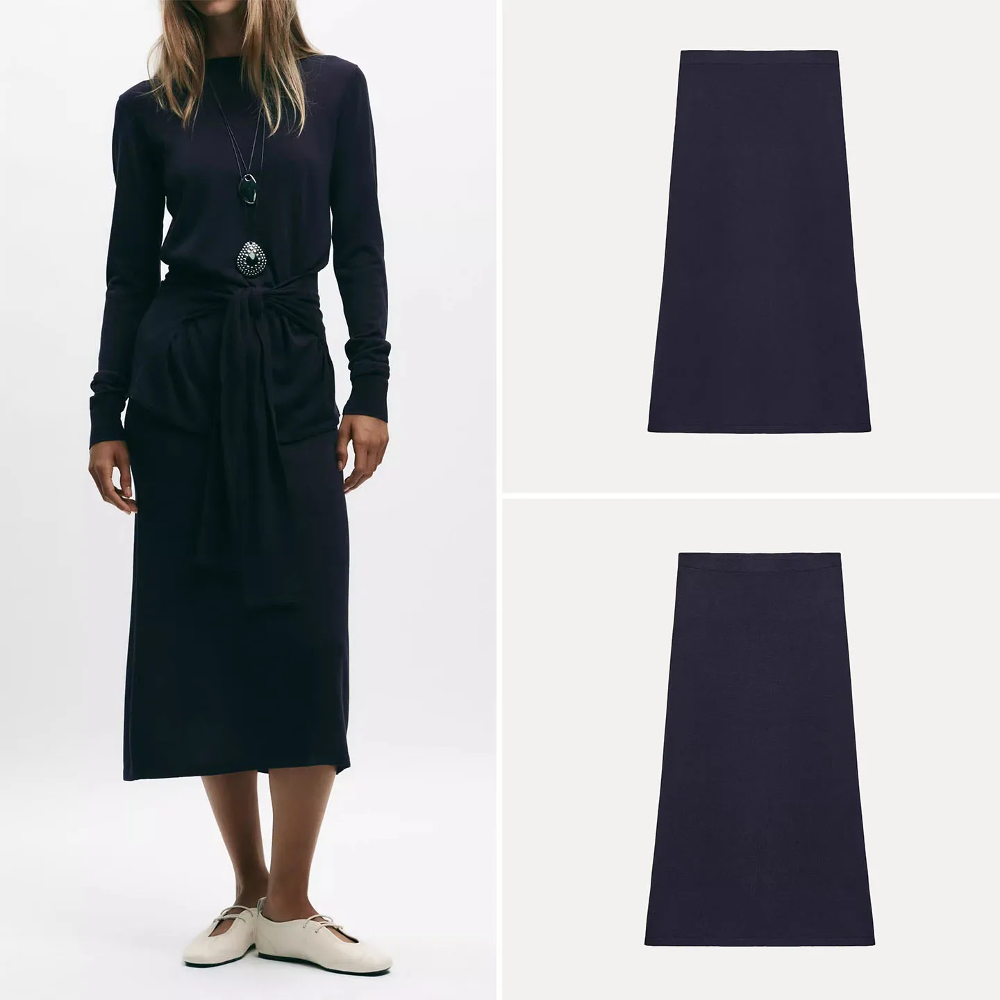 

Z женская простая прямая юбка-миди с эластичной резинкой на талии, плоская игла, новинка 202, повседневная одежда, женские юбки