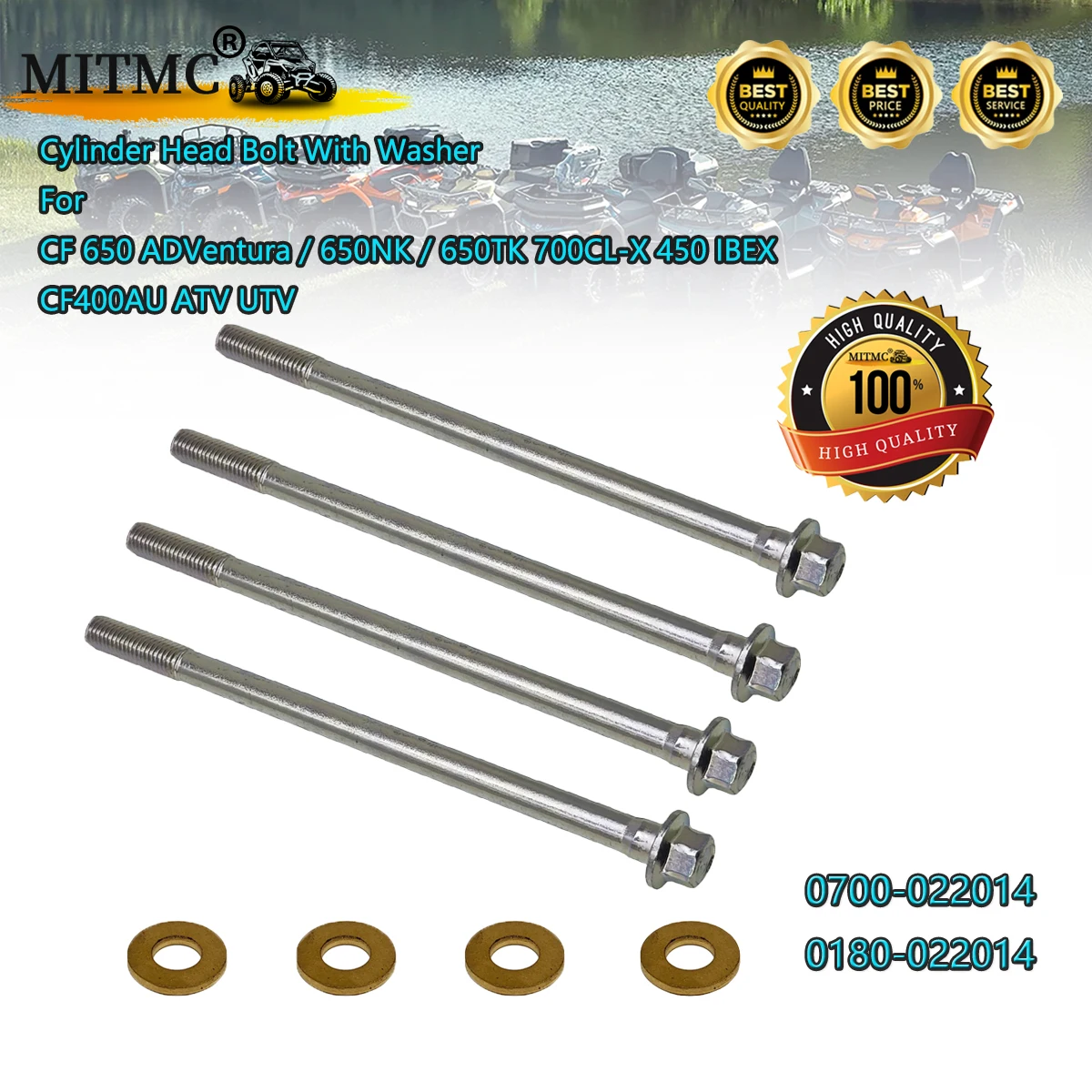 

Болт головки цилиндра с шайбой для CF 650 ADVentura / 650NK / 650TK 700CL-X 450 IBEX CF400AU ATV UTV 0700-022014 0180-022014