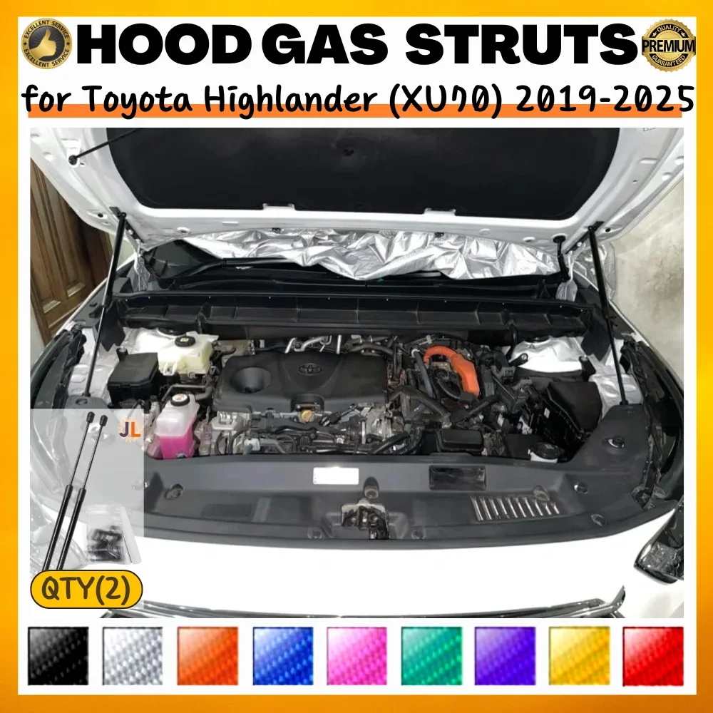 

Qty(2) Hood Struts for Toyota Highlander (XU70) 4th 2019-2025 Front Bonnet Modify Gas Springs Shock Absorbers Lift Supports