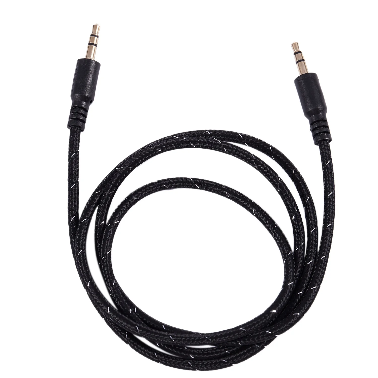 1M 3.5mm Stereo Male to Male Jack Aux Cable Audio Auxiliary Lead For Phone Car, Black HOT