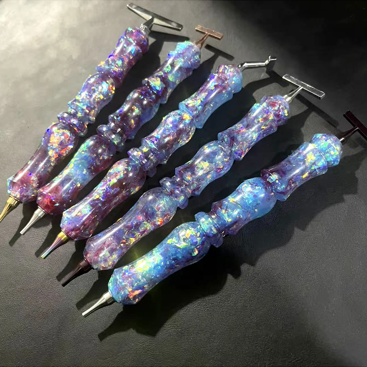 HOMFUN New Shiny Diamond Painting Pen，Color Embroidery Threaded Dot Drill Tool，Metal Screw Thread Tips Accessories view 6