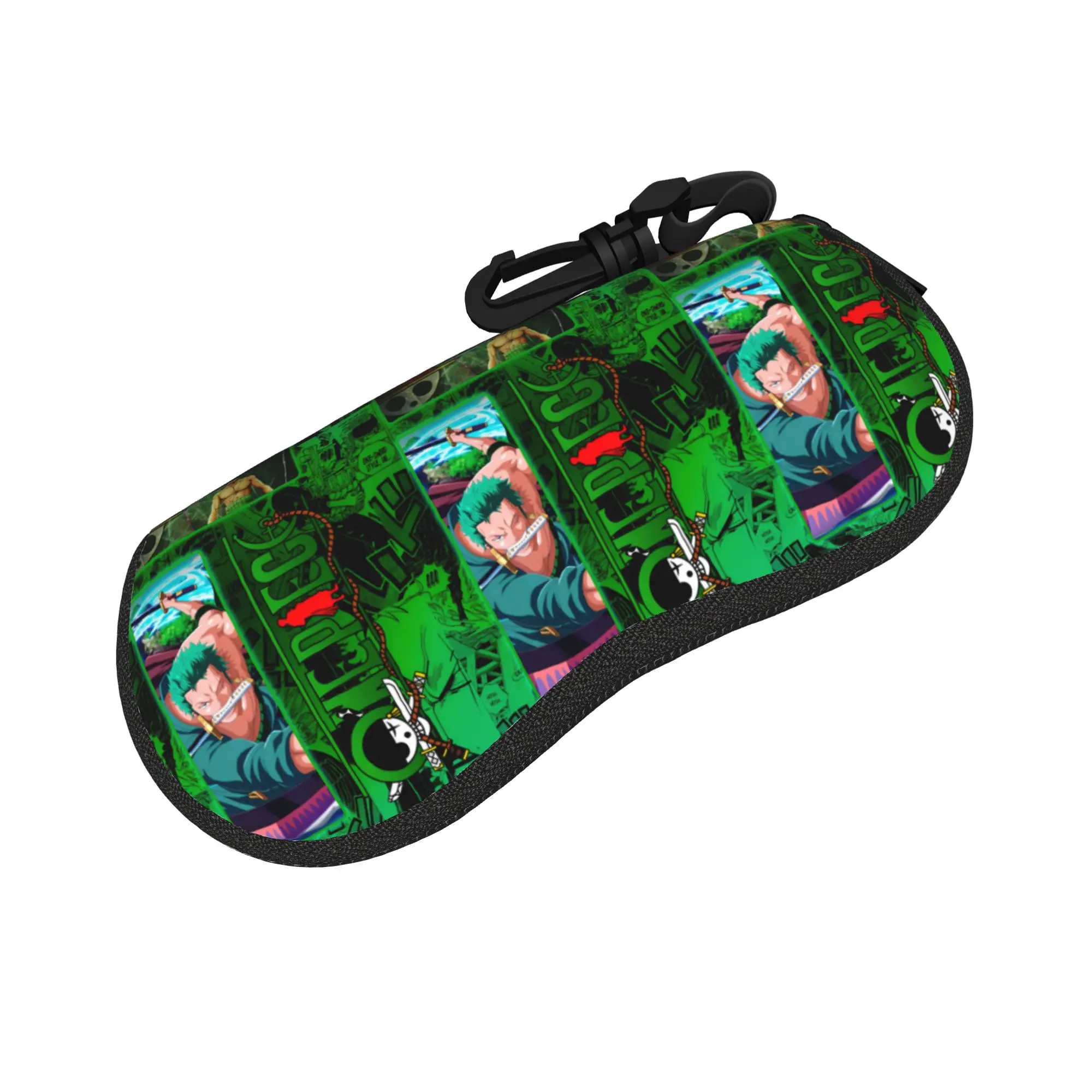 Custom One P-Pieces Zoro Cartoon Brillenetui für Herren und Damen, weiche Schutzbox für Sonnenbrillen