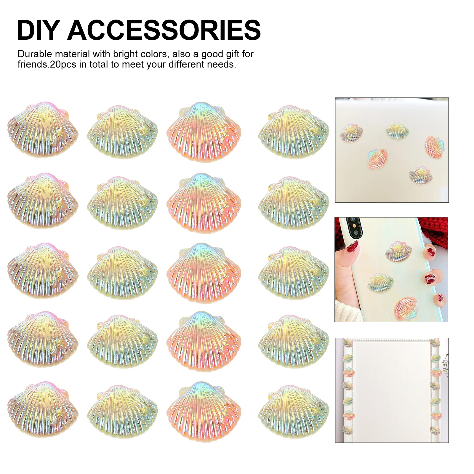 

20Pcs DIY Phone Shell Accessories Gradient Color Decor Craft for Case Resin Ornament Mobile Decoration Delicate Charm