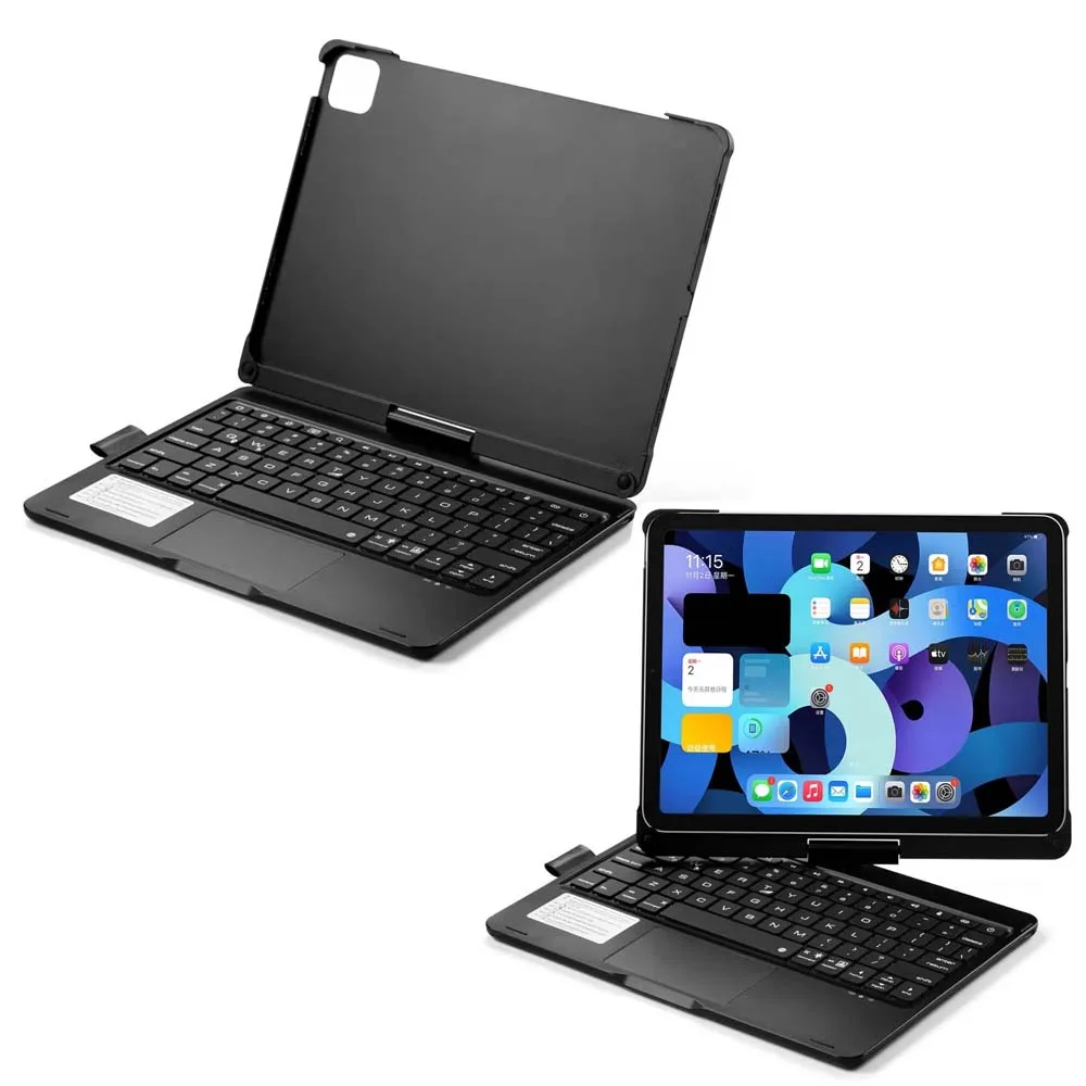 for iPad Pro 11inch 10.9inch Case with Bluetooth Keyboard Pen Slot Belt RGB Backlight 360 Degree Rotatable Foldable Cover Stand