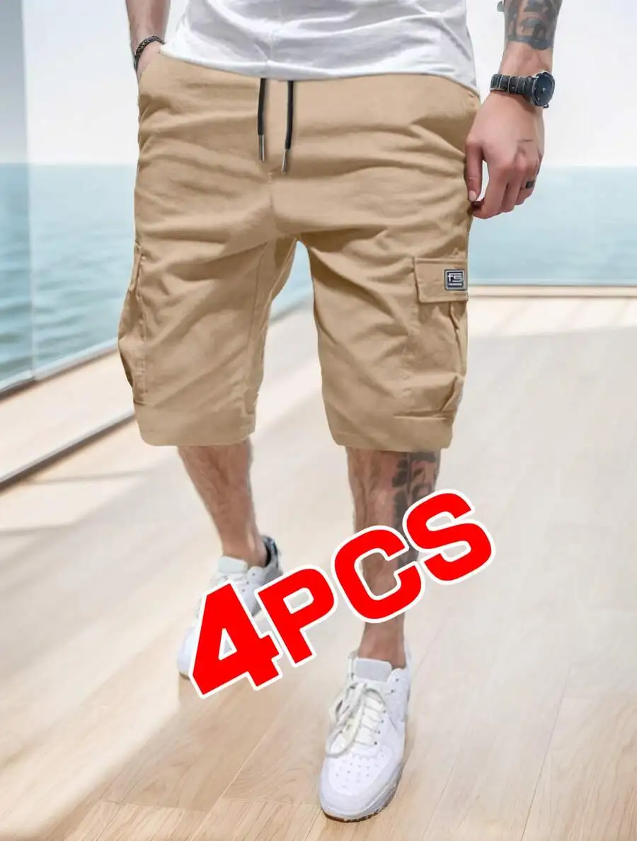 

4-Pack Mens Casual Cargo Shorts Loose Fit With Pockets Summer Outdoor Travel