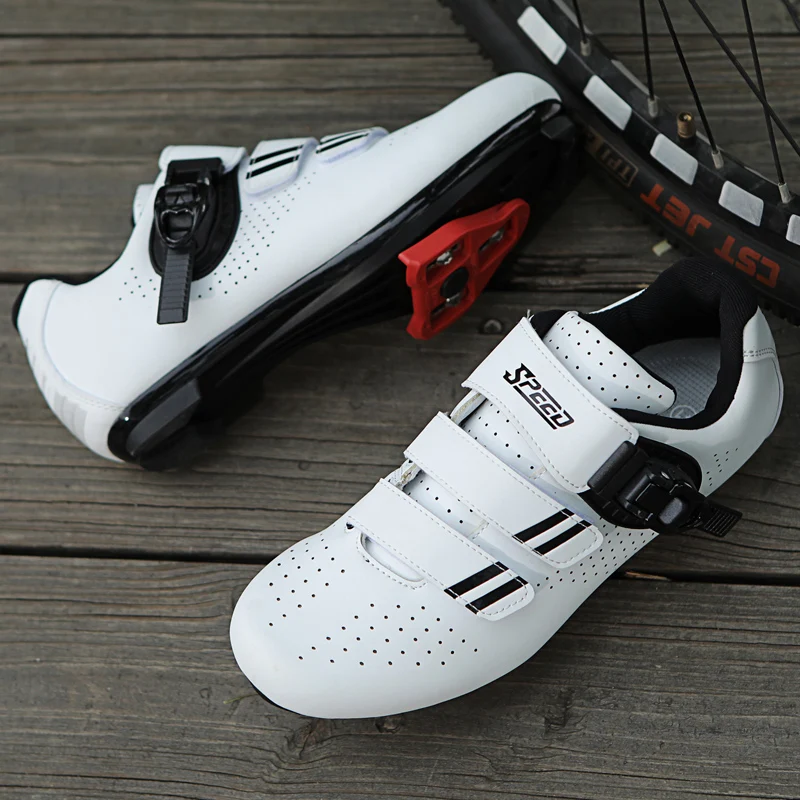 Herren-Radschuhe, kompatibel mit Peloton Indoor-Fahrradpedalen, Clip-On-Straßenradschuhe, vorinstalliert mit Look Delta Cleats – Detail 6