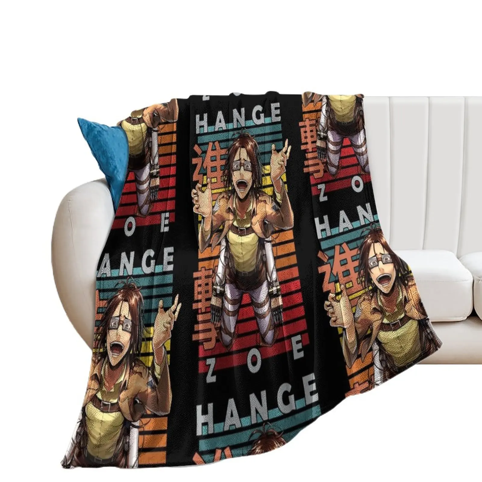 

Hange Zoe Retro Anime Design Throw Blanket Bed linens Hair Designers Decoratives Blankets