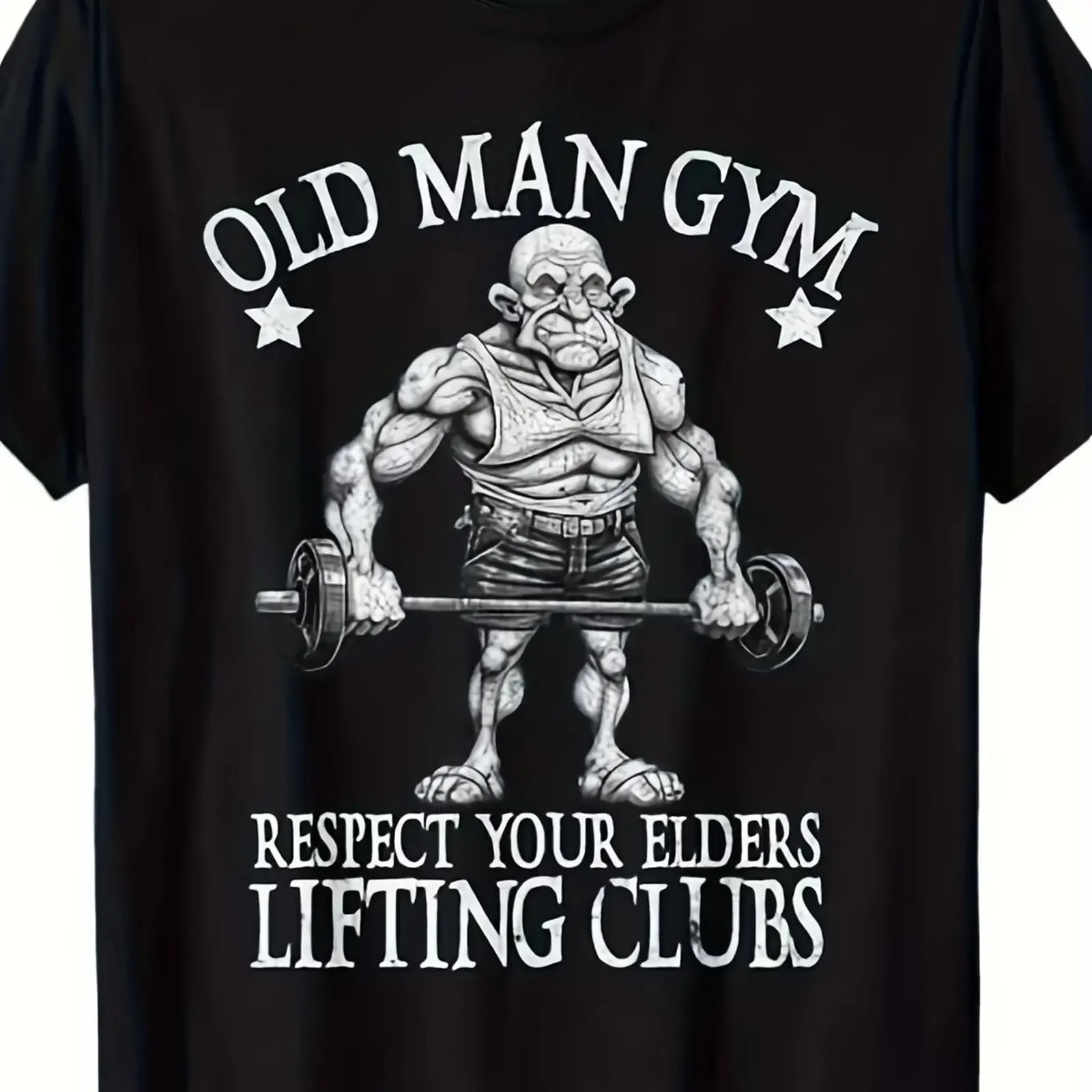 Old Man Gym Respect Your Elders Funny Workout Bodybuilding T Shirt S 3XL vintage Washed designer clothes streetwear Soft