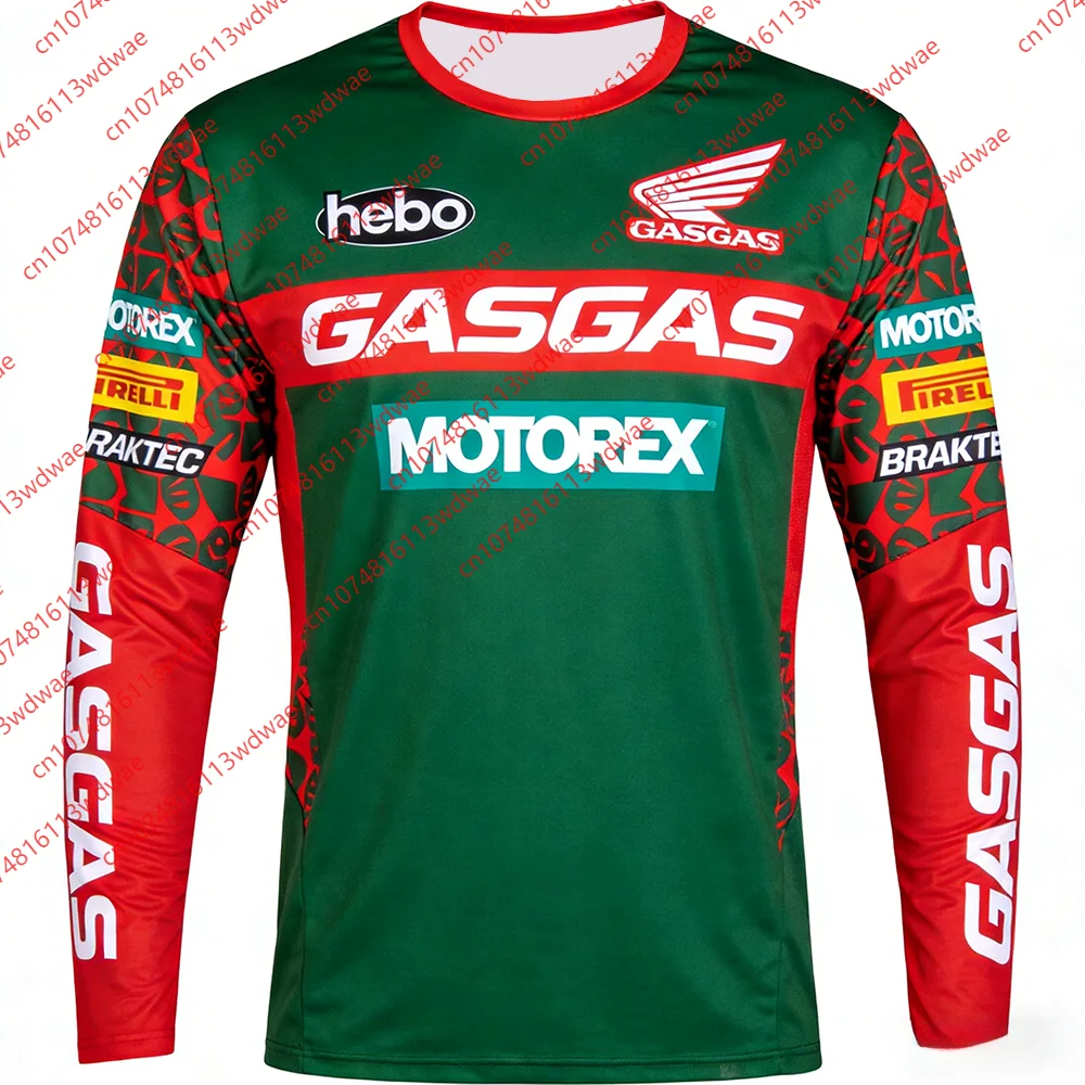 Jersey de Motocross GASGAS de Manga Larga, Ropa MX Hebo Transpirable de Secado Rápido, Prenda para Entusiastas de Motociclismo Todoterreno