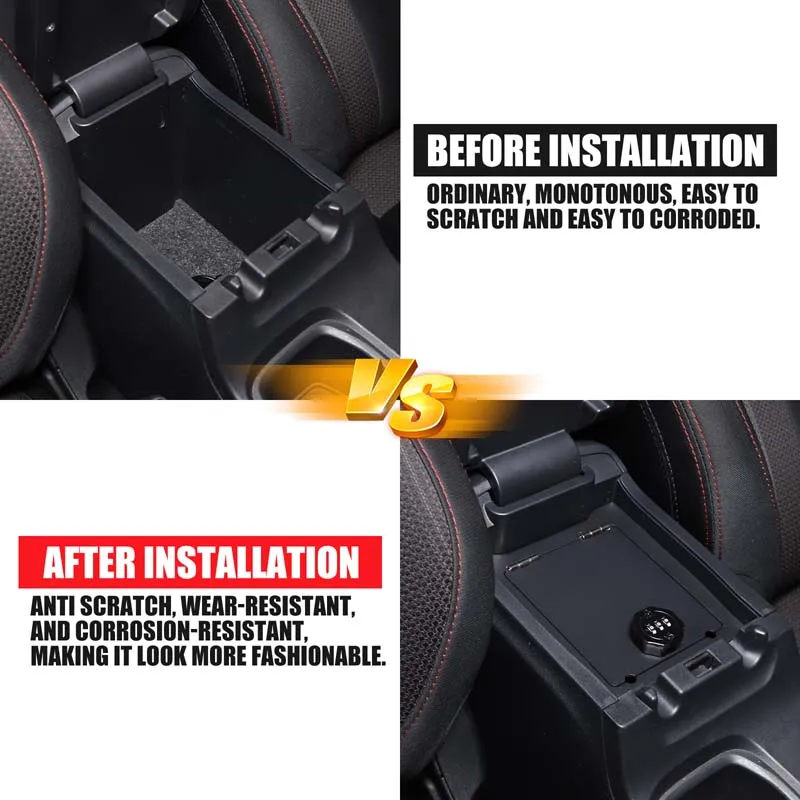 For Subaru WRX Levorg 2022+ Aluminum Alloy Black Car Center Control Armrest Box Password Lock Safe Car Modification Accessories