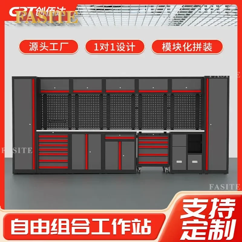 For Auto Repair Heavy Duty Stainless Steel Multi-layer Mobile Tool Cabinet Load-bearing Workbench with Wheels for Garage