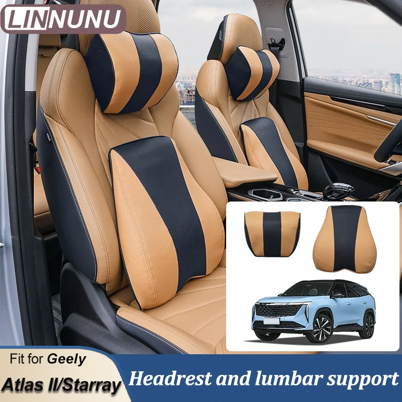 

LINNUNU Memory Cotton Neck Pillow Car Seat Headrest Auto Lumbar Support Cushion pillow For Geely Boyue L Atlas 2023 2024 Starray