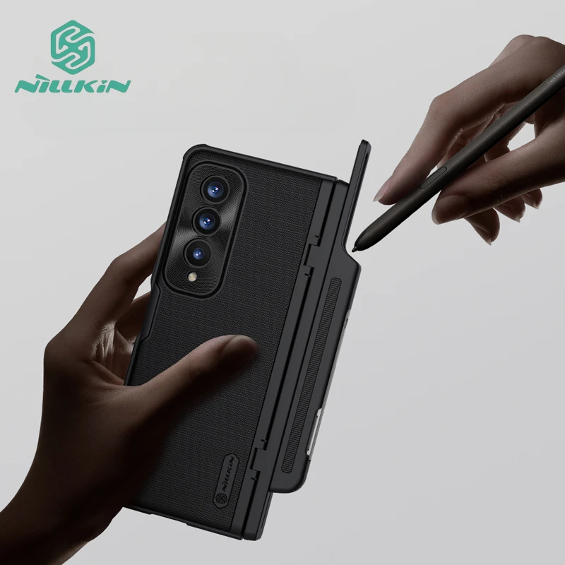 

For Samsung Galaxy Z Fold 4 Case Nillkin Super Frosted Shield Fold Hard Matte Kickstand Cover With Pen Holder for Z Fold4