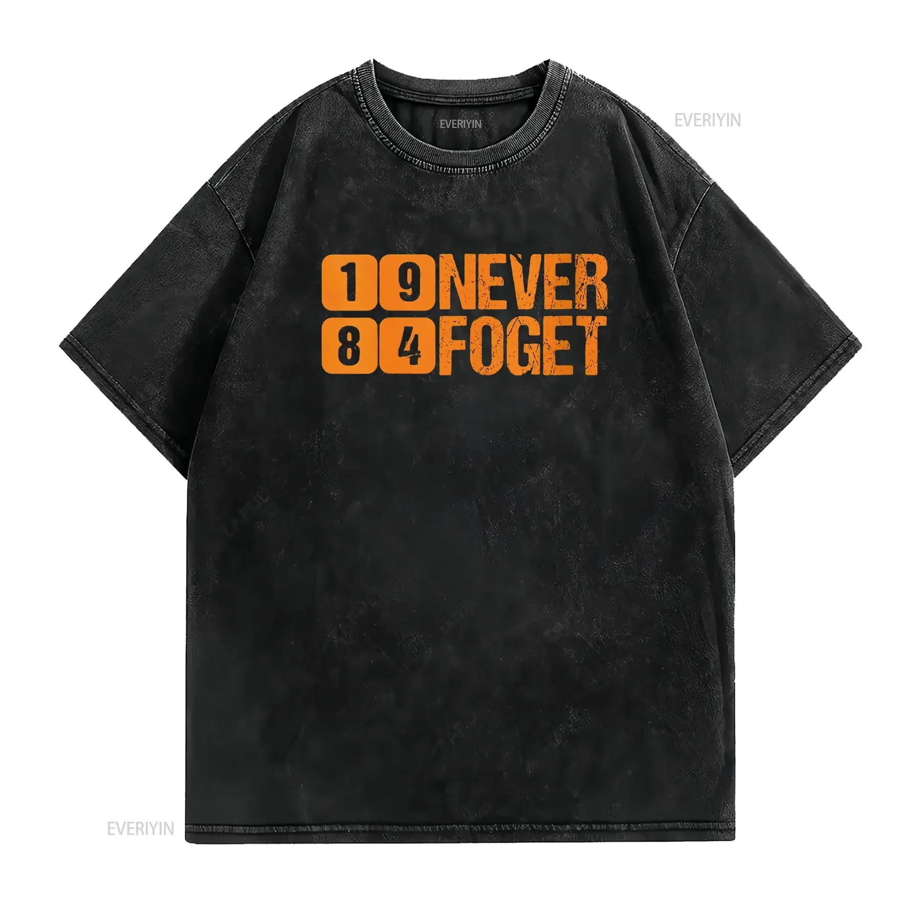 Mens Sikh Pride Never Forget 1984 Singh Punjabi Round Neck T Shirt Black X Large vintage Washed Casual Versatile graphic homme