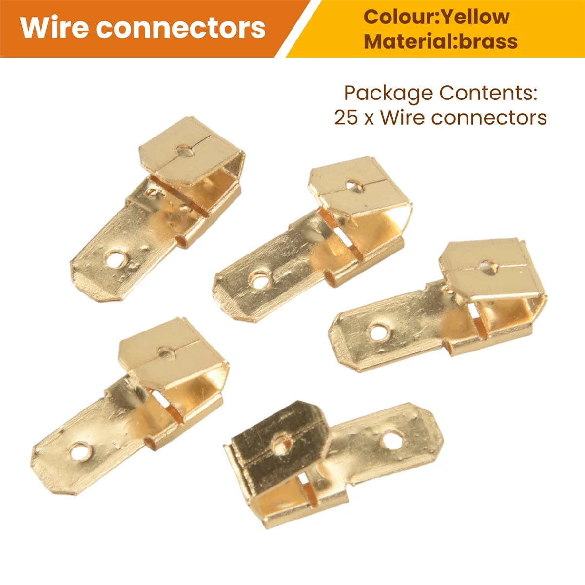 SCYA 25 Pcs Piggyback Spade Connectors, 3 Way Adapter Dual Male to Single Female Brass Quick Disconnect Connectors