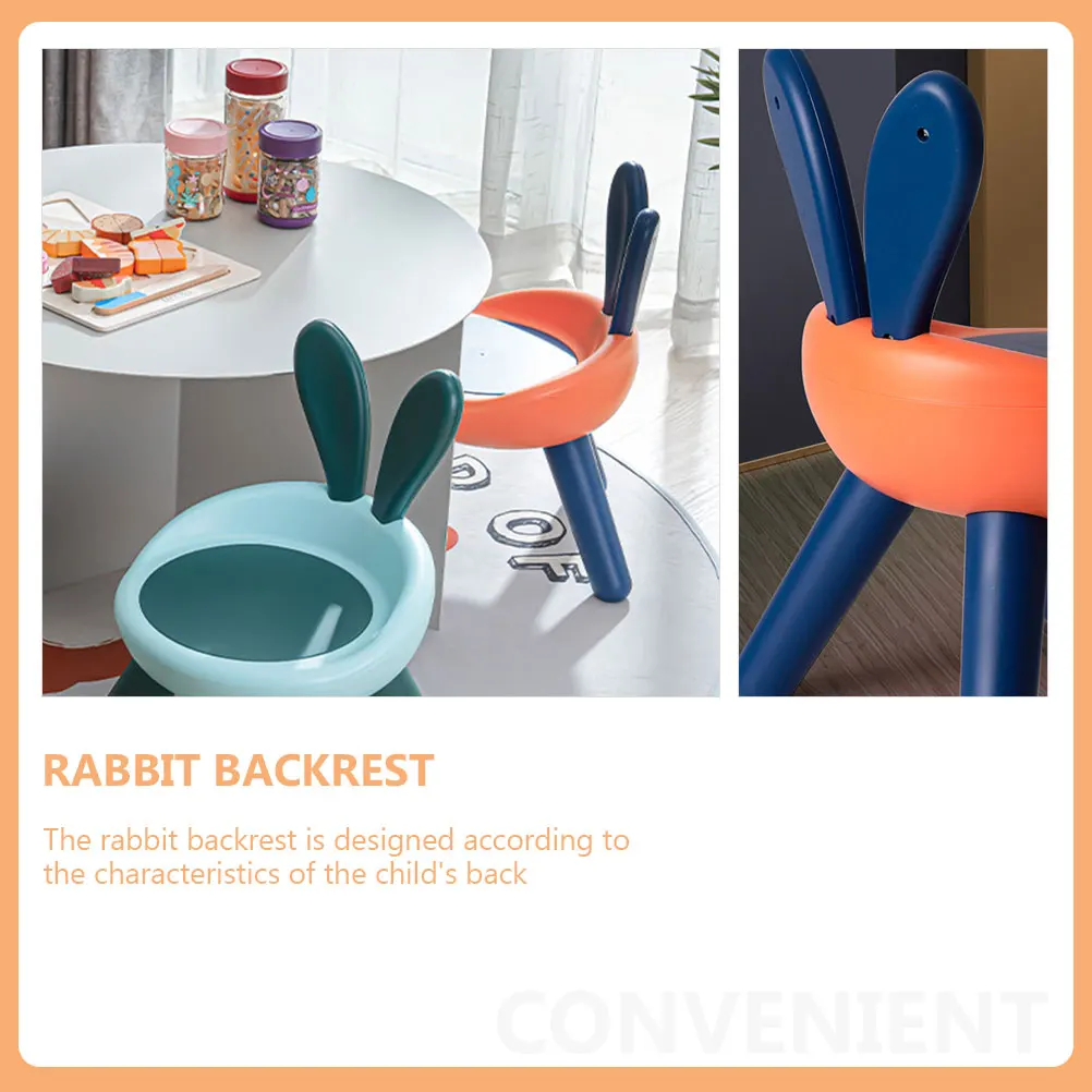 

1pcs Adorable Kids Back Chair Ergonomic Children Anti-Fall Stool Lightweight Plastic Toddler Chair For Home Garden