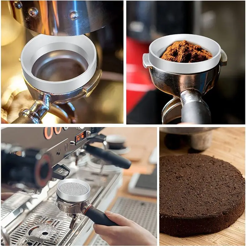ABZF 2026 51mm Coffee Dosing Ring, Aluminum Coffee Dosing Ring with Puck Screen, Stainless Steel Espresso Sieve for Portafilter