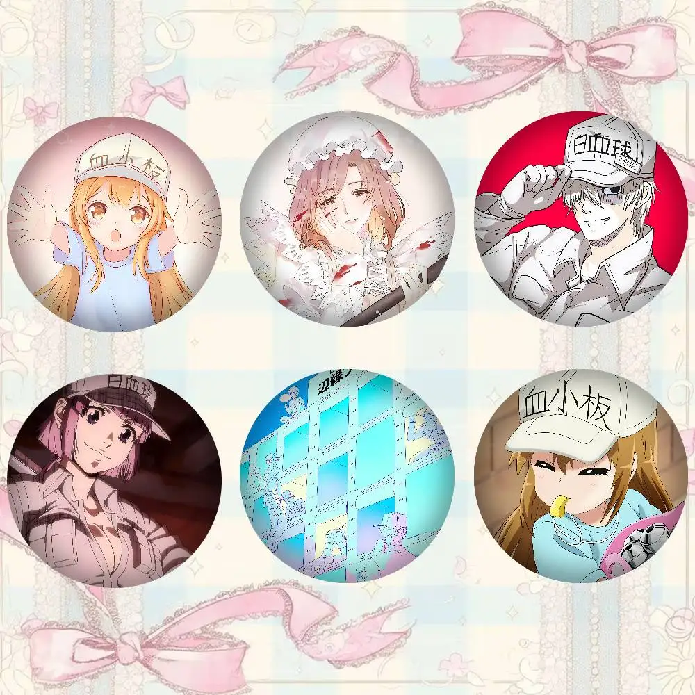 Anime C-Cells At Work Badges Tinplate Soft Button Pin Brooch Metal Badge Custom Jewelry Accessories Hat Bag Lapel