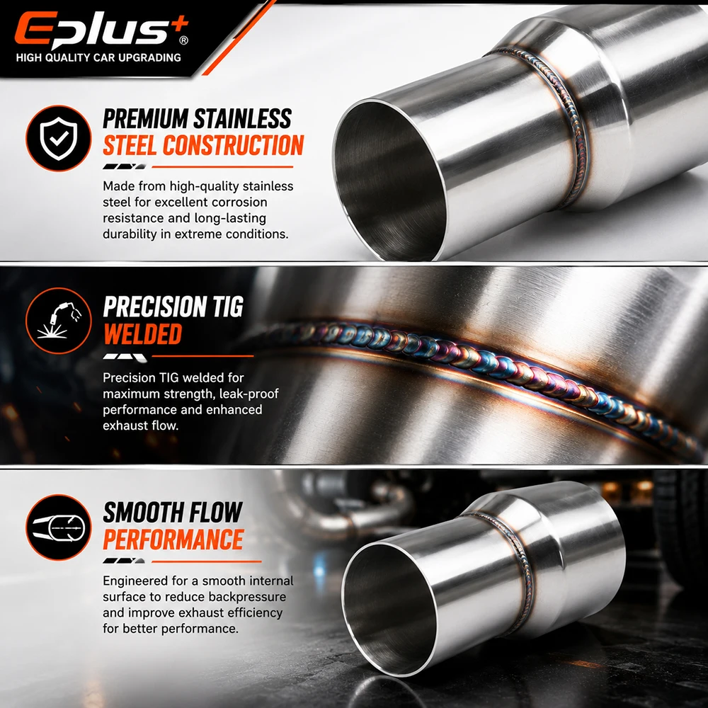 OD Range 51-89mm Stainless Steel Exhaust Straight Reducer Adapter Pipeline Universal Weld-On Pipe Connector for Car Motorcycles image 4